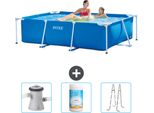Piscina Intex Con Struttura Rettangolare - 220 X 150 X 60 Cm - Blu - In Dotazione Pompa Filtro Per Piscina - Cloro - Scaletta