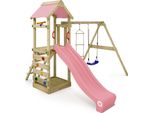 Wickey Torre Gioco Per Arrampicata Freeflyer Con Altalena E Scivolo, Torre Per Arrampicata Con Sabbiera, Scala E Accessori Da Gioco - Rosa Pastello