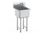 Vevor Lavello In Acciaio Inox Lavello Commerciale 457 X 381 X 1041 Mm, Lavello In Acciaio Inox Con Rubinetto Capacità Di Carico 104 Kg, Lavello In Acciaio Inox Bacinella Lavello Da Cucina Lavello Indipendente