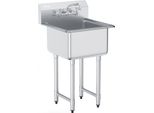 Vevor Lavello In Acciaio Inox Lavello Commerciale 533,4X457X1041Mm Rubinetto
