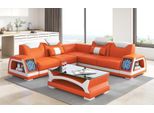 Divano Angolare A Forma Di L In Pelle Arancione Di Design