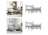 Vidaxl Struttura Letto Con Testiera E Pediera In Metallo Nero 107X203 Cm - Struttura Letto - Cornici Letto - Struttura Letto - Letto