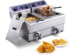 Vevor Friggitrice Elettrica Commerciale, Capacità 24 Litri, Friggitrice Con Cestello Doppio E Rimovibile, 3000 W In Acciaio Inox, Friggitrice Doppia Per Cucina, Ristorante, Snack Bar, Ecc.