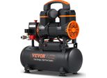 Vevor Compressore D'aria Silenzioso 2800 Giri/Min Compressore Silenzioso 70Db Compressore Senza Olio 8L Serbatoio Di Pressione 6-8Bar 900W (1,2 Cv) 3,5 Mpa Ideale Per Il Gonfiaggio Di Pneumatici Riparazioni Auto Lavorazione Del Legno