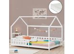Letto Per Bambini 'Hesel' Con Materasso Anticaduta A Doghe 90 X 200 Cm Bianco