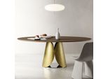 Casa Padrino Tavolo Da Pranzo Marrone / Oro / Argento 200 Cm - Italy