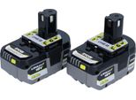 Ryobi RB18LL50F12B 2X Batteria Ricaricabile 18 V 5,0 Ah / 5000 Mah Li-Ion ( 5133004831 ) Con Indicatore Del Livello Di Carica