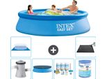 Piscina Gonfiabile Rotonda Easy Set Di Intex - 305 X 76 Cm - Blu - Inclusa Copertura Della Pompa - Pacchetto Di Manutenzione - Filtro - Telo Di Fondo - Tappetino Solare