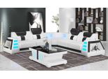 Divano Angolare In Pelle A Forma Di L Bianco Set
