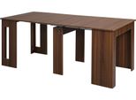 Homcom Tavolo Da Pranzo Pieghevole Tavolo Da Cucina Allungabile Tavolo Da Pranzo Per Soggiorno Sala Da Pranzo Design Moderno Marrone 180 X 85 X 75Cm