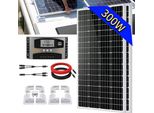 Pacchetto Camper 300W Con Staffa Per Pannello Solare Per Camper, Kit Pannello Solare 12V Moduli Solari Monocristallini