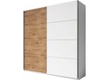 Armadio Galaxy Ad Ante Scorrevoli Armadio 200X61X210Cm Rovere Bianco Beaufort 2 Ante