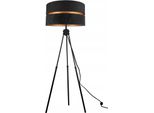 Lampada Da Terra Soggiorno Nero-Oro Lampada Da Terra Treppiede Design Moderno E27 Della Serie N340 (N340-SS)
