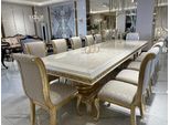 Casa Padrino Tavolo Da Pranzo Barocco Crema / Bianco / Oro 250 Cm - Mobili Barocchi