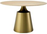 Casa Padrino Tavolo Da Pranzo Beige / Ottone Ø 120 Cm - Mobili Per La Sala Da Pranzo