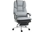 Sedia Da Ufficio Homcom, Sedia Da Scrivania Ergonomica Con Funzione Dondolo, Poggiapiedi, Sedia Per Computer Con Funzione Reclinabile, Sedia Girevole Con Cuscino Lombare, Fino A 180 Kg