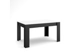 Tavolo Da Pranzo, 140X90X76Cm, Per 6 Persone, Tavolo Cucina, Bianco E Nero