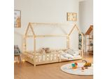 Letto Per Bambini 'Hesel' Con Protezione Anticaduta Rete A Doghe 90 X 200 Cm Effetto Legno