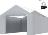 Vevor Carport Tenda Garage Parete Laterale 610 X 364 Cm, Telo Per Garage, Resistente, Impermeabile E Protetto Dai Raggi Uv, Grigio (Parte Superiore E Telaio Non Inclusi)