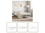 The Living Store Struttura Letto Con Testiera E Pediera In Metallo Bianco 120X190 Cm