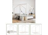 The Living Store Lettino Bianco 2X(70X140) Cm In Legno Di Pino Massiccio