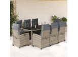 2025 Set Di Mobili Da Giardino Moderni Set Di Mobili Da Balcone Set Da Pranzo Da Giardino 9 Pezzi Con Cuscini Grey Poly Rattan - Set Di Mobili Da Giardino,Design 8038774 5Parcel