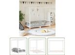 The Living Store Lettino Bianco 80X160 Cm In Legno Di Pino Massiccio