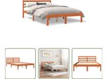 The Living Store Letto In Legno Massiccio Senza Materasso Cera Marrone 150X200 Cm Legno Di Pino