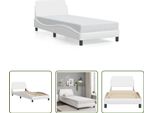 The Living Store Struttura Letto Con Testiera Bianca 90X200 Cm In Ecopelle