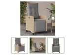 The Living Store Poltrona Da Giardino Con Poggiapiedi Regolabile Beige Misto Poly Rattan