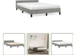 The Living Store Struttura Letto Con Testiera In Velluto Grigio Chiaro 120X190 Cm