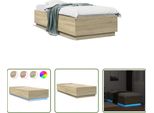 The Living Store Giroletto Con Led Rovere Sonoma 100X200 Cm Materiale A Base Di Legno