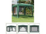 The Living Store Tenda Per Feste Con 4 Pareti Laterali In Rete Verde 3X3 M Hdpe