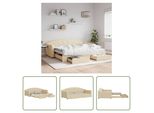The Living Store Letto Da Giorno Allungabile Con Cassetti Crema 90X200 Cm In Tessuto