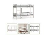 The Living Store Letto A Castello Bianco 75X190 Cm In Legno Di Pino Massiccio