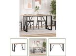 The Living Store Tavolo Da Pranzo O-Frame 140X80X75,5 Cm In Pino Massiccio E Ghisa