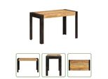The Living Store Tavolo Da Pranzo 120X60X76 Cm In Legno Massiccio Di Mango