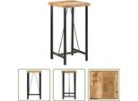 The Living Store Tavolo Da Bar 55X55X107 Cm In Legno Massiccio Di Mango E Ferro