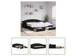 The Living Store Letto Da Giorno Allungabile Con Cassetti Nero 100X200 Cm In Tessuto