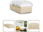 The Living Store Struttura Letto Crema 90X190 Cm In Tessuto