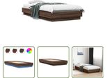 The Living Store Struttura Letto Con Led Look Rovere Marrone 100X200 Cm