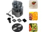 5L Küchenmaschine, Küchenmaschinen, 3 in 1 Obstschneidemaschine, 600W Gemüsewürfelmaschine, Grau