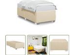 The Living Store Struttura Letto Crema 100X200 Cm In Tessuto