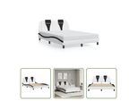 The Living Store Struttura Letto Con Testiera Bianca E Nera 140X190 Cm In Ecopelle
