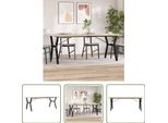 The Living Store Tavolo Da Pranzo Con Struttura A Y 200X100X75,5 Cm In Pino Massiccio E Ghisa