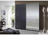 Armadio Queen Ad Ante Scorrevoli Armadio 180X65X198Cm Grafite Specchio 2 Ante