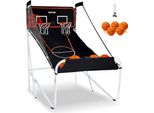 Vevor Gioco Di Pallacanestro Da Interno Pieghevole Per 2 Giocatori, Macchina Da Pallacanestro, Supporto Per Pallacanestro Con 5 Palloni & 8 Modalità Di Gioco & 2 Canestri & Pompa Di Gonfiaggio, Per Bambini, Adulti (Bianco E Nero)