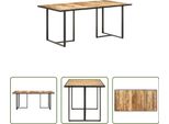 The Living Store Tavolo Da Pranzo 180 Cm Legno Di Mango Grezzo