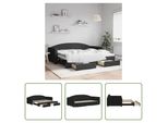 The Living Store Letto Allungabile Con Cassetti Nero 90X200 Cm Tessuto