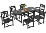 Set Di Mobili Da Giardino 7 Pezzi - Mobili Da Balcone Incl. 1 Tavolo + 6 Sedie - 150 Kg/150 Kg - Set Da Pranzo Moderno - Resistente Alle Intemperie E Ai Raggi Uv - Set Di Mobili Da Giardino - Set Di Mobili Da Balcone In Nero